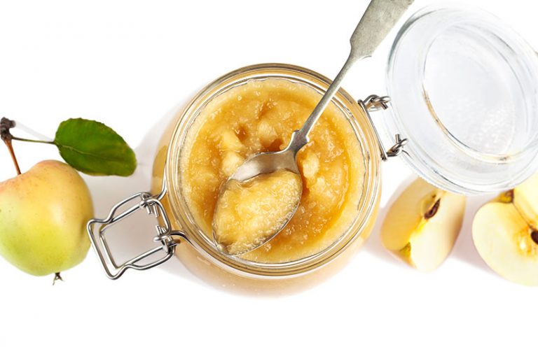 Applesauce is a healthy egg replacer that can be used in baking recipes like cakes, cookies, and breads. Photo © Getty Images