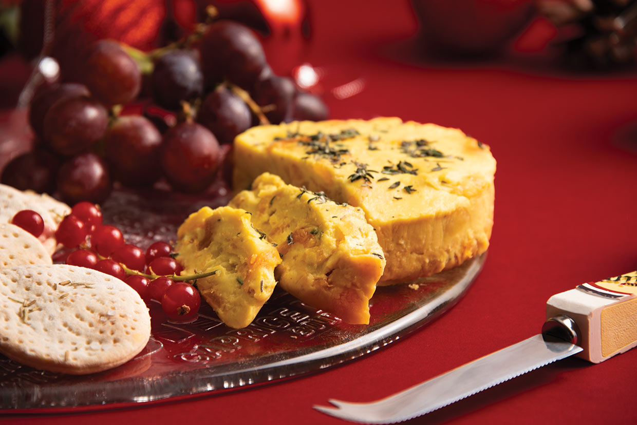 This sweet and savoury vegan apricot and thyme cheese is just what your crackers need this Christmas