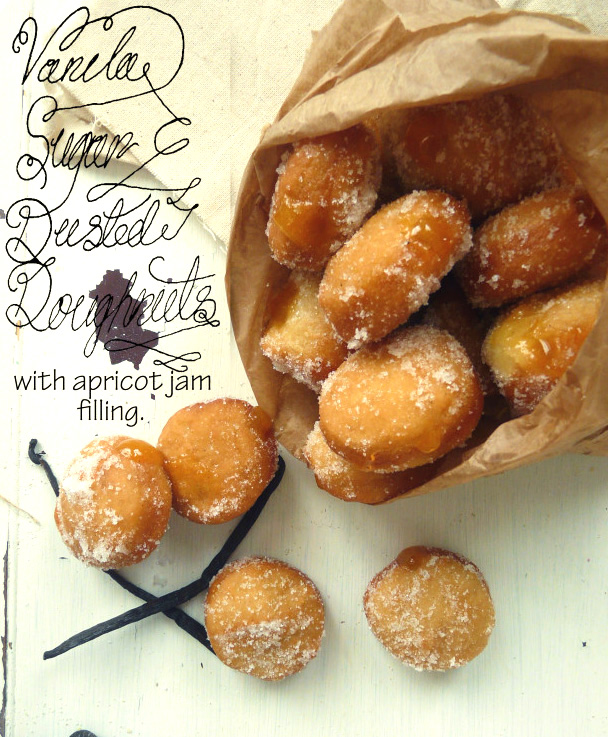 Vegan Vanilla-Sugar Apricot Doughnuts