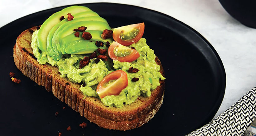 Avocado Toast with Vegan Bacon Bits 