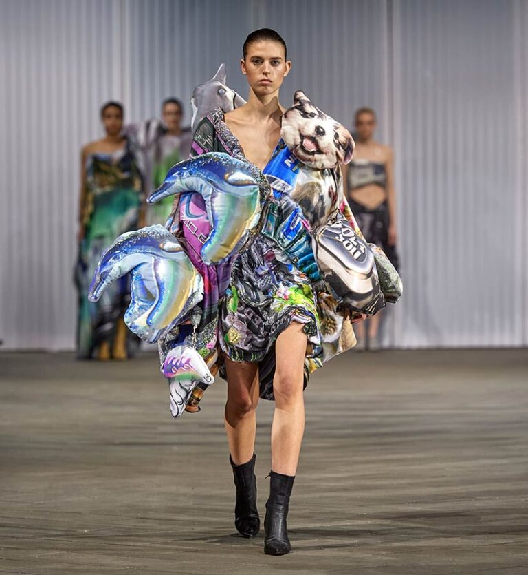 Along with avoiding banned animal products, designers must make 'smart material choices'. Designer: Liana Paberza, Alpha. Photo © James Cochrane for Copenhagen Fashion Week