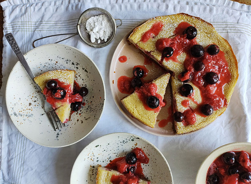 Baked Vegan Cheesecake with Berry Coulis