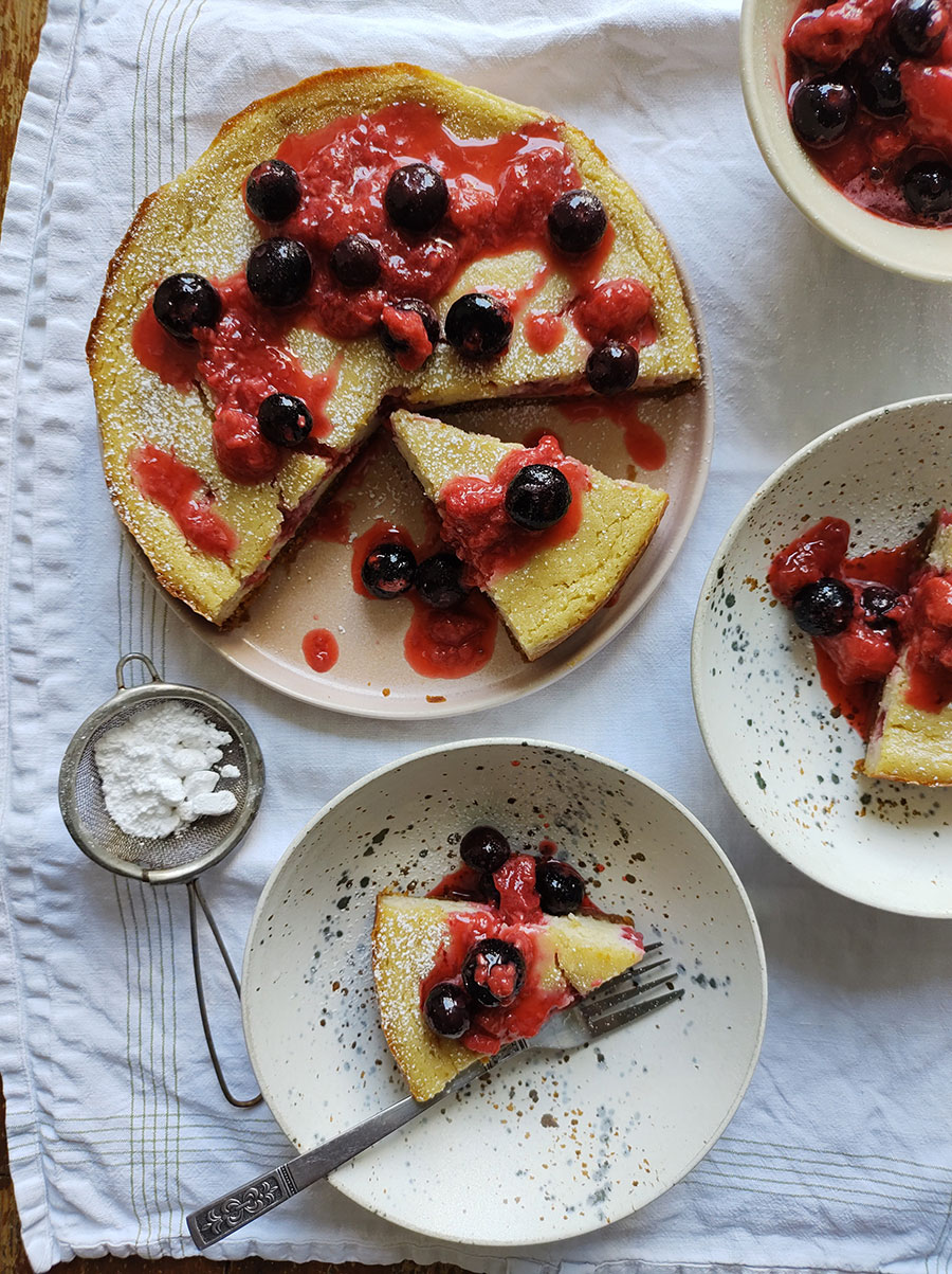 Baked Vegan Cheesecake with Berry Coulis Recipe