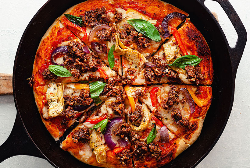 BBQ Walnut ‘Meat’ Vegan Pizza