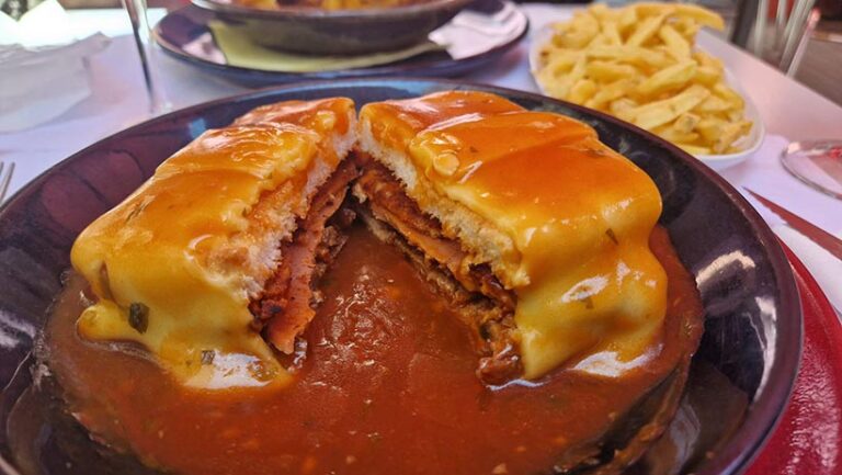 Casanova's best-selling vegan francesinha is a must-try for those looking for an authentic experience as it's jam-packed with plant-based meats. Photo © Selene Nelson 