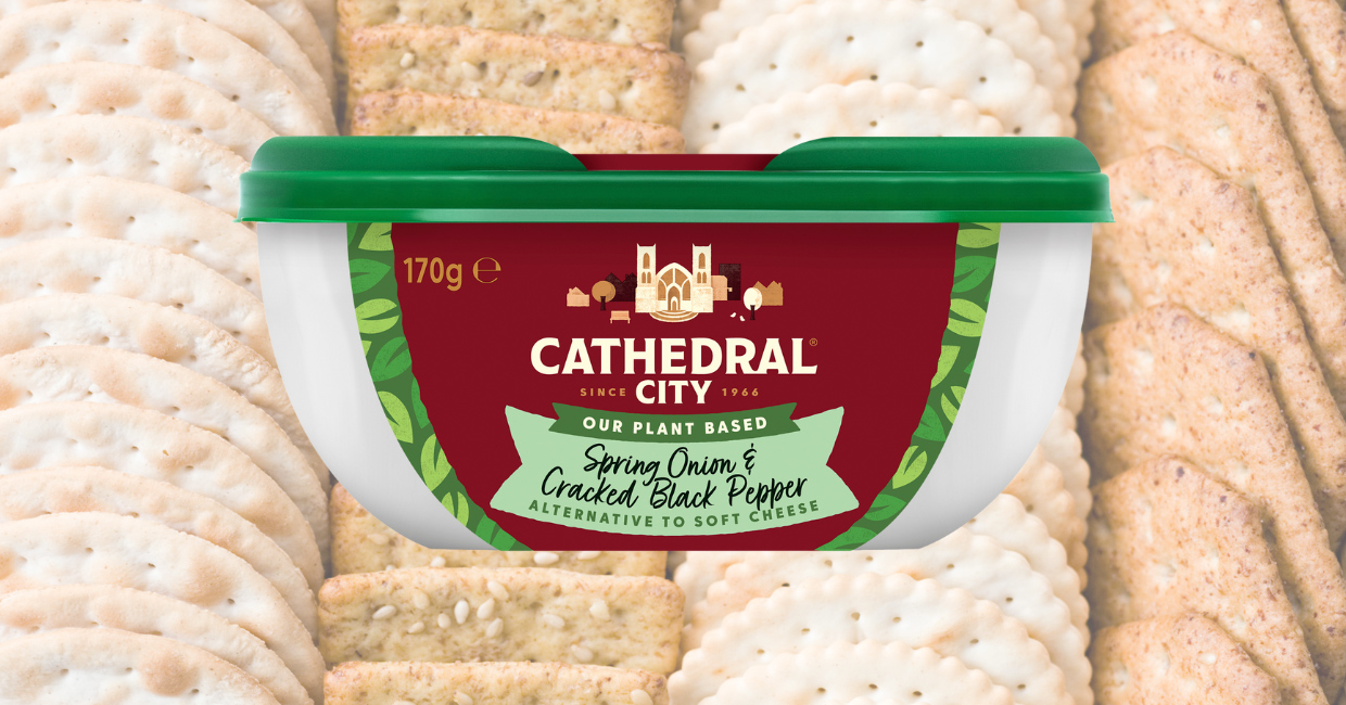 Cathedral City launches vegan Spring Onion and Cracked Black Pepper soft cheese following success of its plant-based cheddar