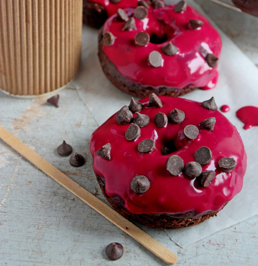 Vegan Chocolate Beetroot Doughnuts