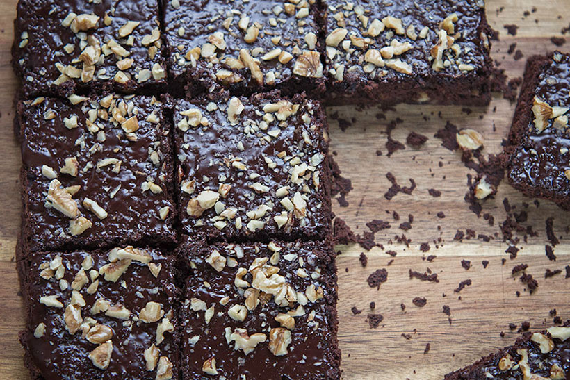 Coffee and Walnut Vegan Brownies