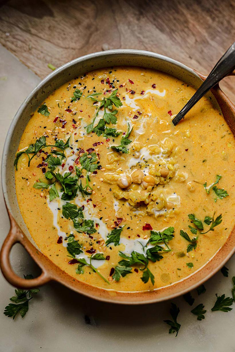 Vegan Curried Leek & Lentil Soup