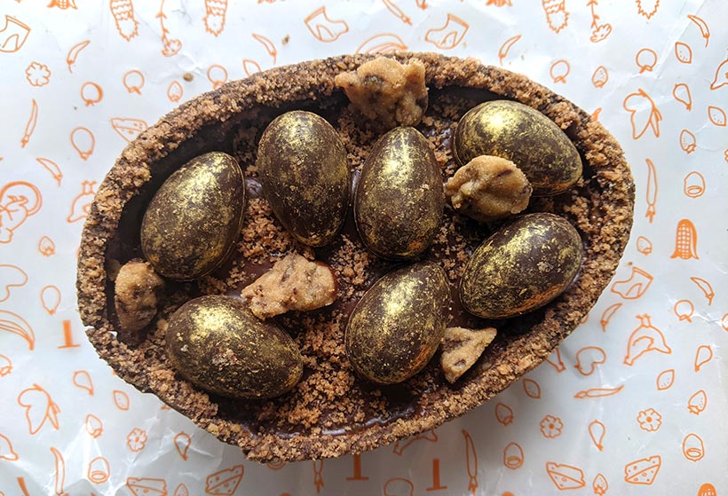 Cutter and Squidge Cookie Filled Vegan Easter Egg