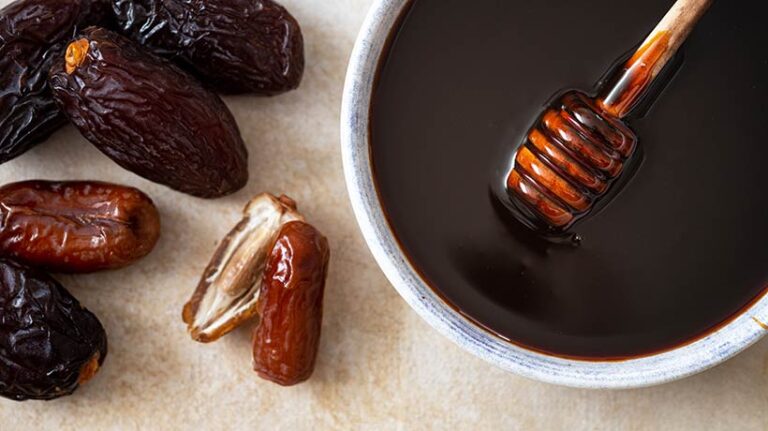 Dates are heated in water, blended, strained, and evaporated to create date syrup, or nectar. Photo © Vika via Adobe Stock