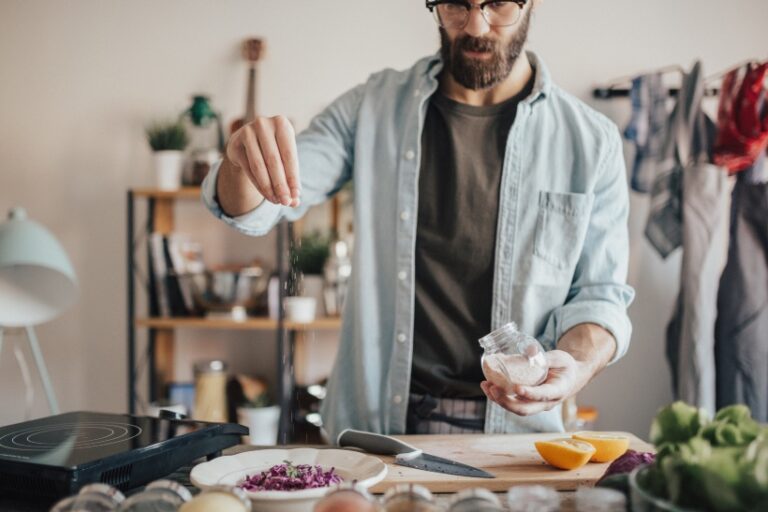 A little salt is fine, but avoid hidden salt in processed foods like vegan burgers and ready meals. Photo © Getty Images