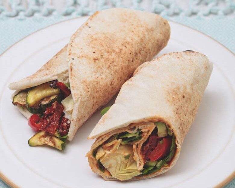 Vegan Mediterranean wrap