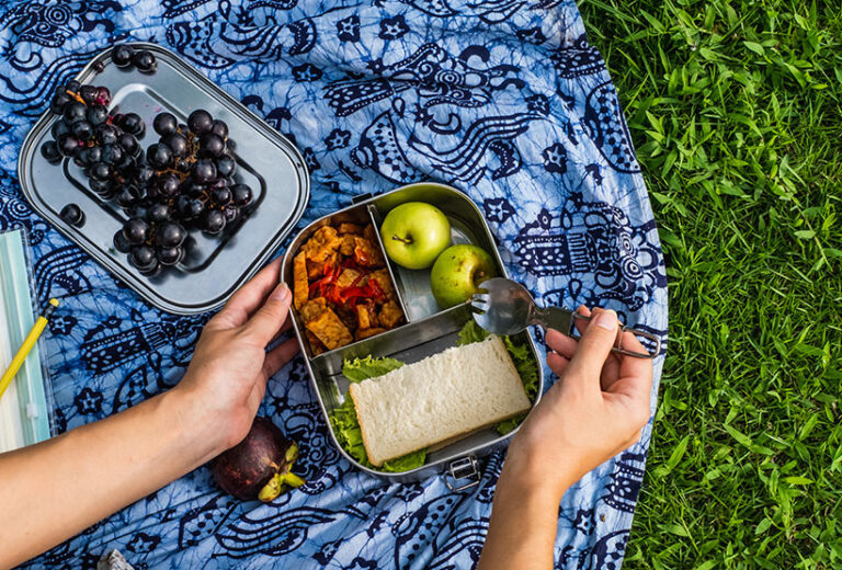 Reusable picnic-ware is a great option for a sustainable picnic - as long as you actually do reuse them! Photo © Space_Cat via Adobe Stock