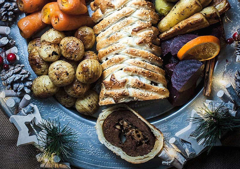 Festive Shiitake Mushroom Vegan Seitan Wellington