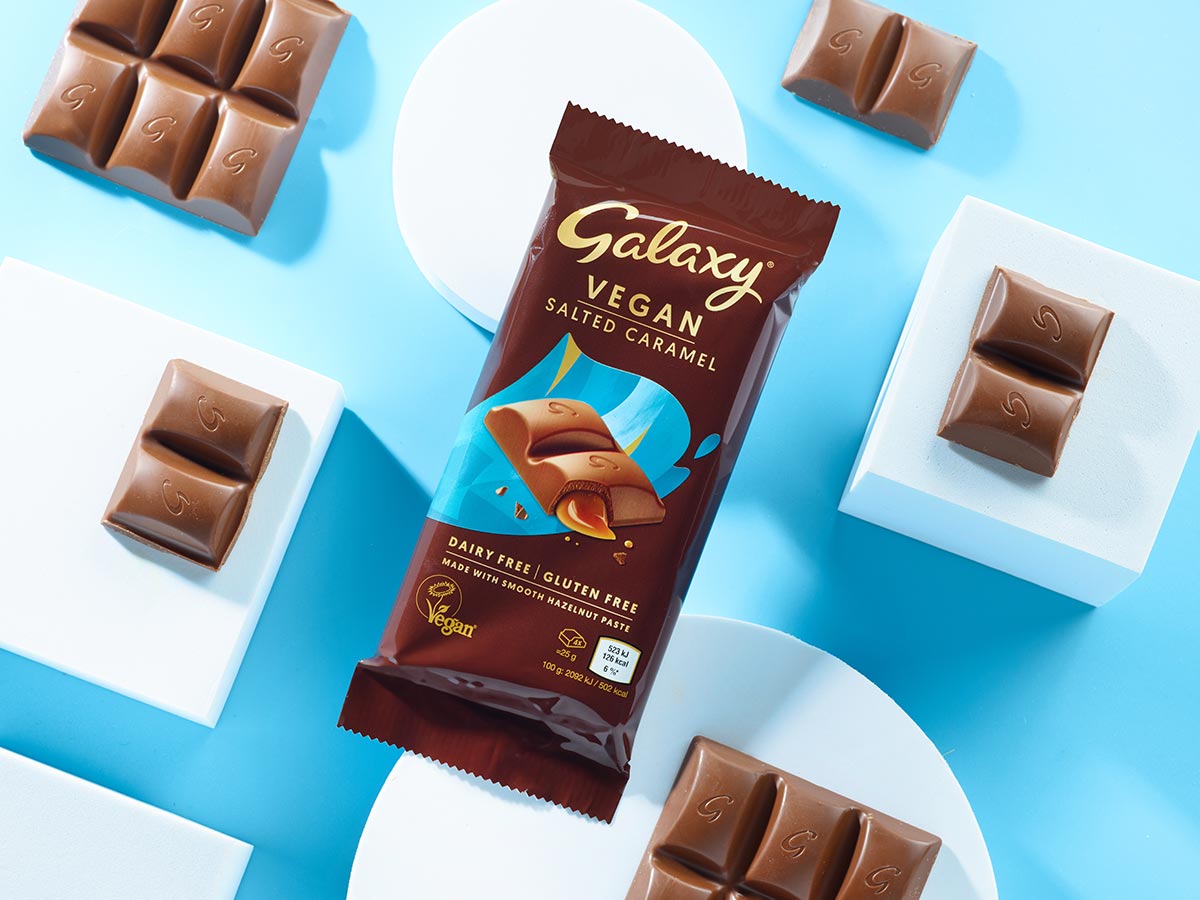 Galaxy expands vegan range with new salted caramel chocolate bar