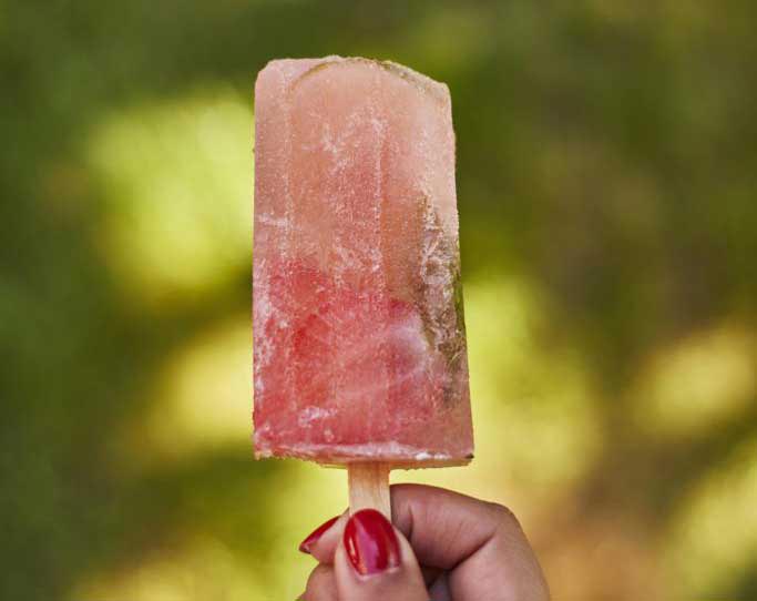 Gin & Tonic Ice Lolly With Basil, Lime & Strawberry