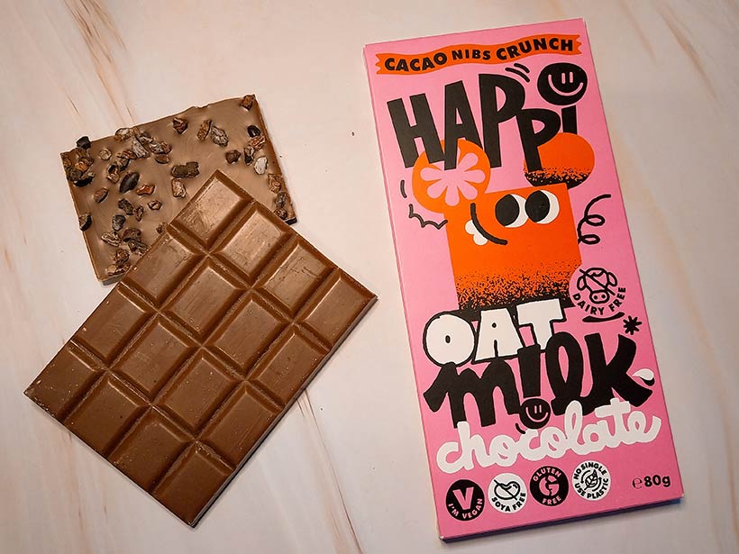 Happi Cacao Nibs Crunch vegan chocolate bar