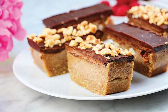 Hazelnut Caramel Squares - healthy vegan desserts