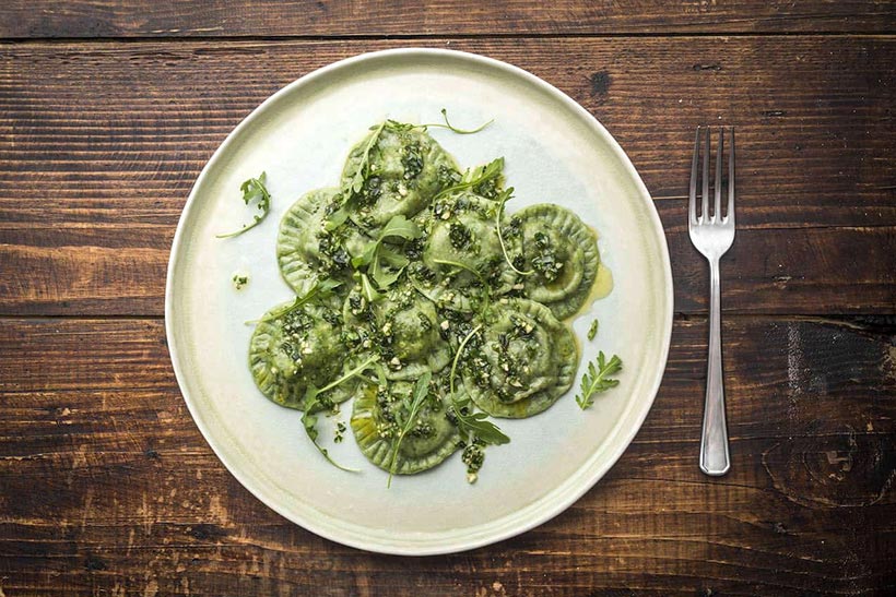 Homemade Vegan Spinach Ravioli