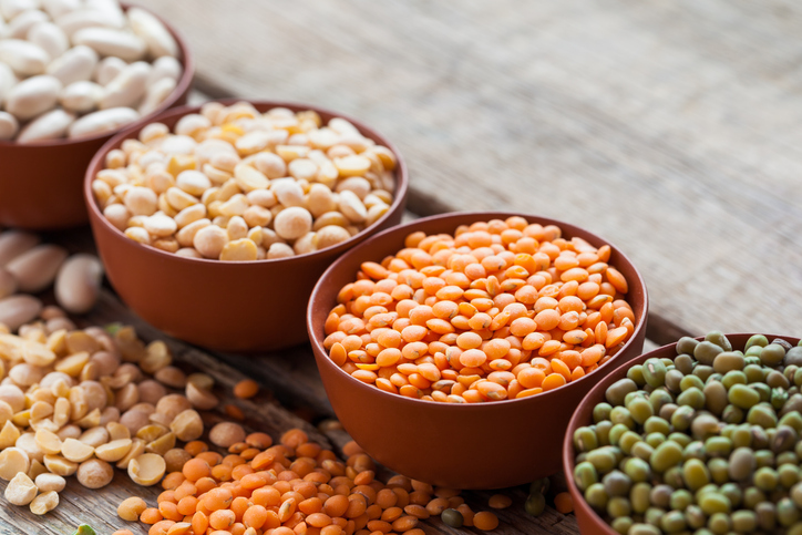 lentils and legumes in a bowl