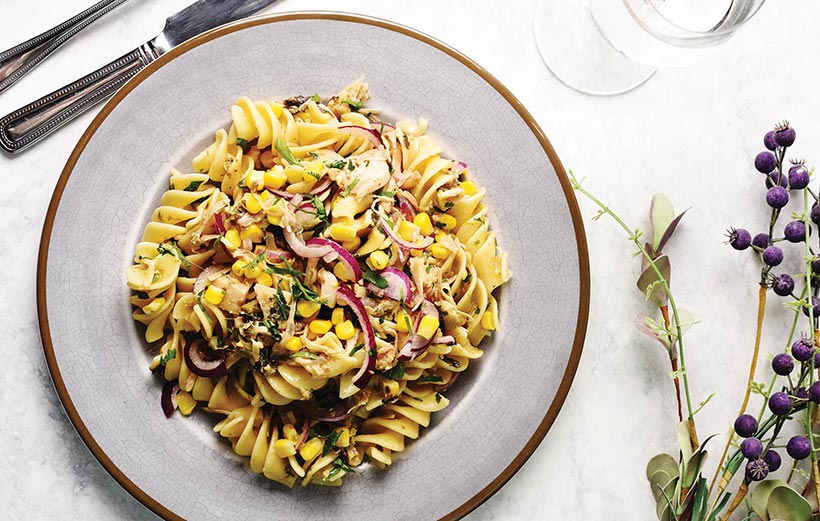 Vegan Jackfruit ‘Tuna’ and Sweetcorn Pasta Salad 