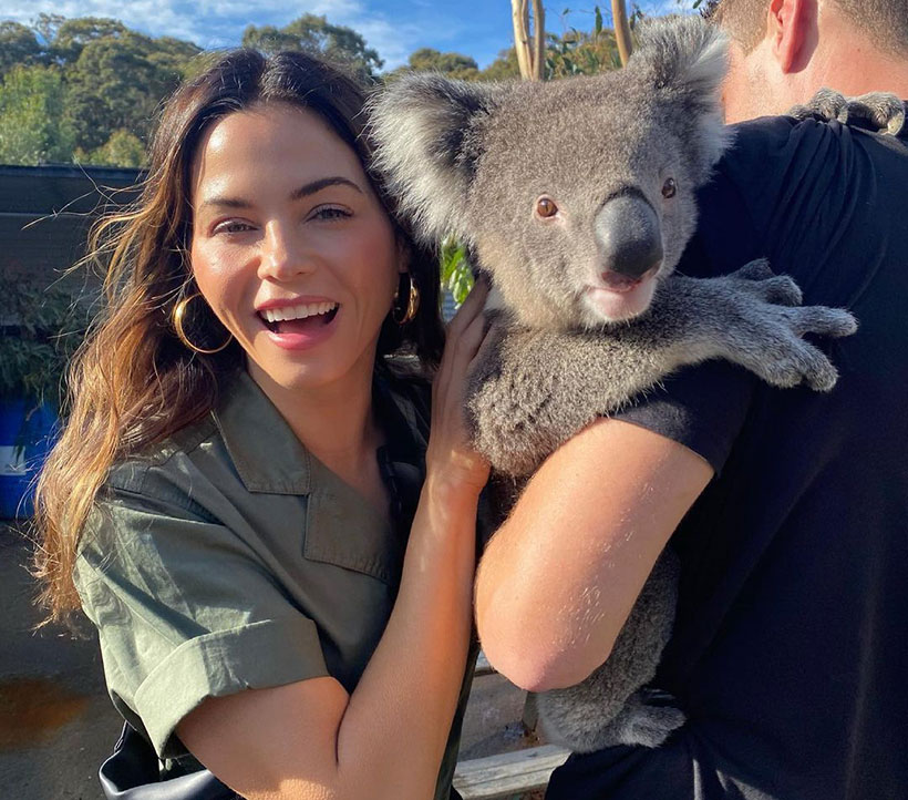 Jenna Dewan cuddling a koala bear - Vegan celebrities