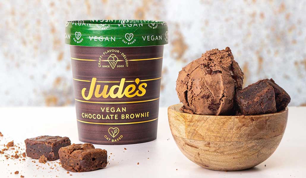 Jude's vegan chocolate brownie ice cream