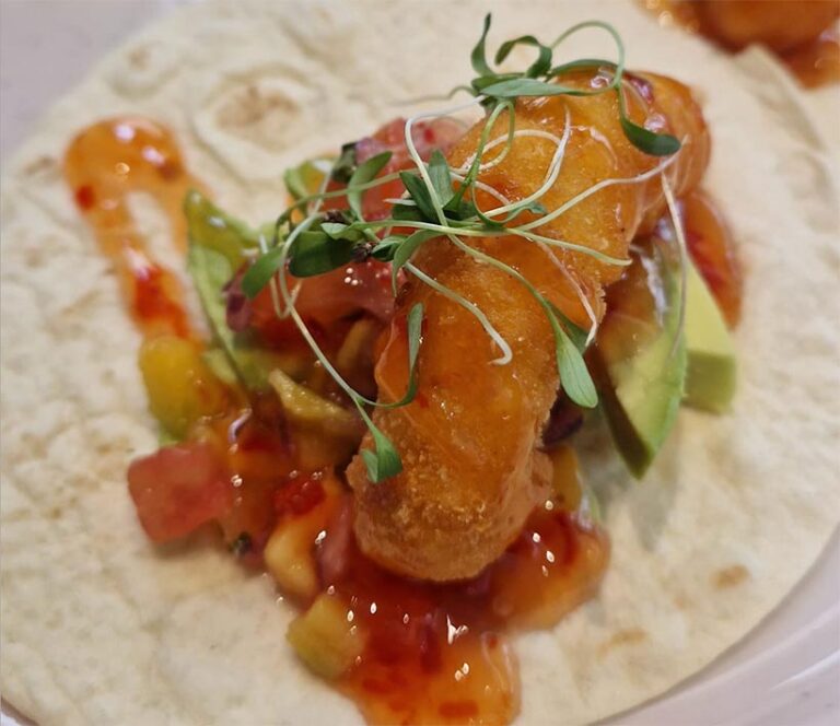 Kind Kitchen's shrimp tacos look and taste like the real deal but are entirely cruelty-free! Photo © Selene Nelson 