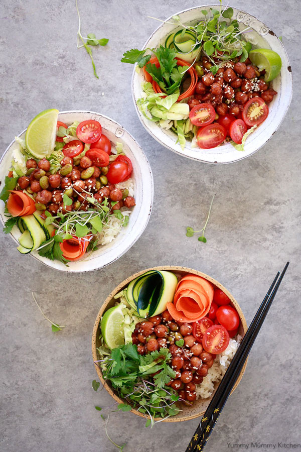 Korean BBQ Chickpea Bento Bowls