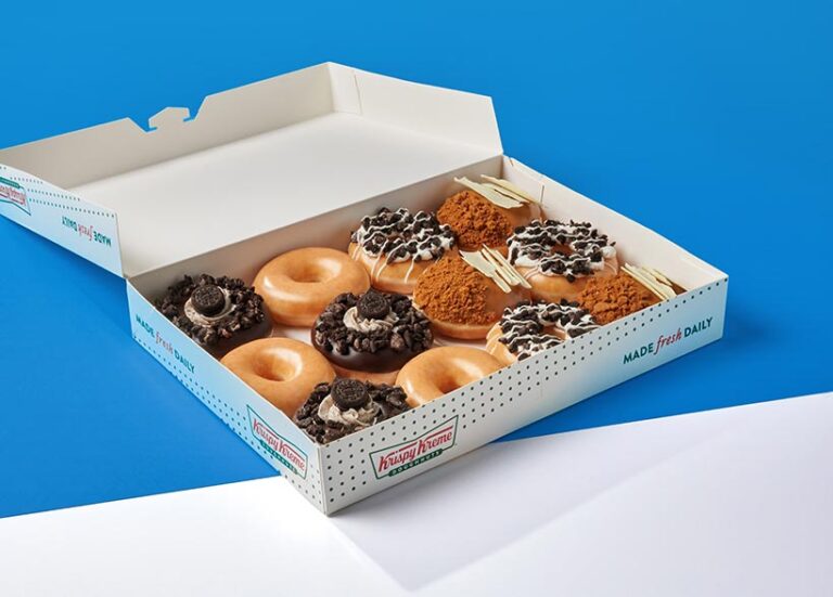 The new vegan doughnuts will be available until January 28th in selected Tesco, Sainsbury’s, Morrison’s stores. Photo © Krispy Kreme