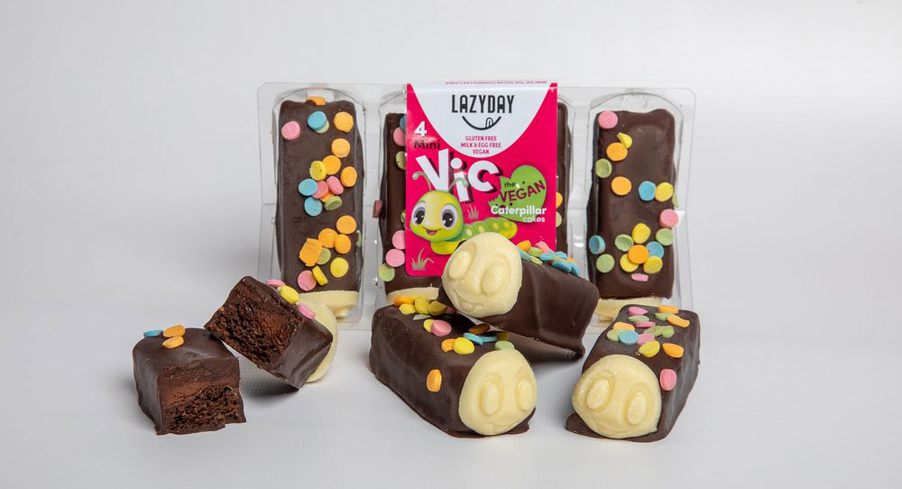 Award-winning brand Lazy Day expands vegan offerings – from vanilla sponge traybake to ‘Mini Vic the Caterpillar Cakes’