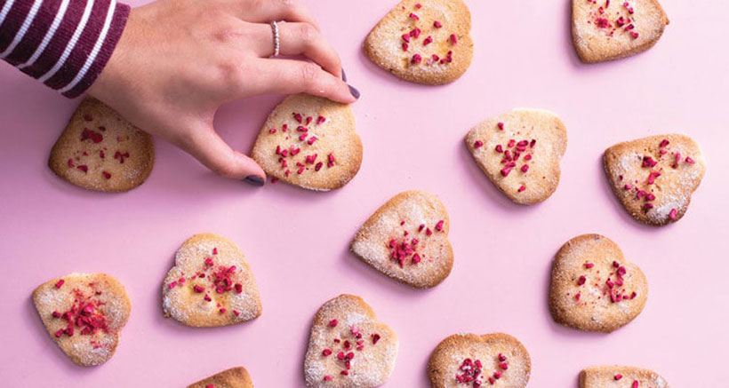 Lemon & Raspberry Vegan Shortbread Cookies