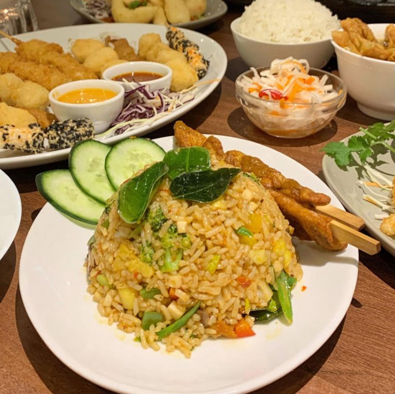 A small banquet of vegan food from Lotus Plant Based Kitchen in Manchester. Image: @lotus.plantbased via Instagram