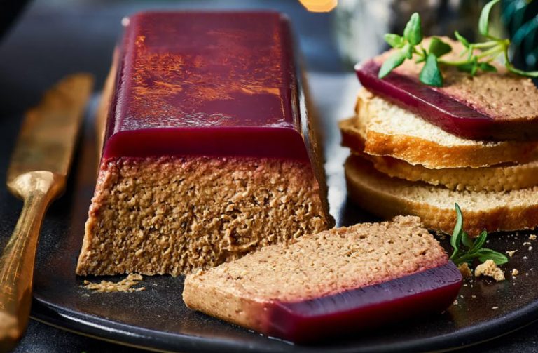 The vegan Mushroom Parfait with a Port Glaze makes a wonderful addition to a vegan cheeseboard or served as a tasty starter. Photo © M&S