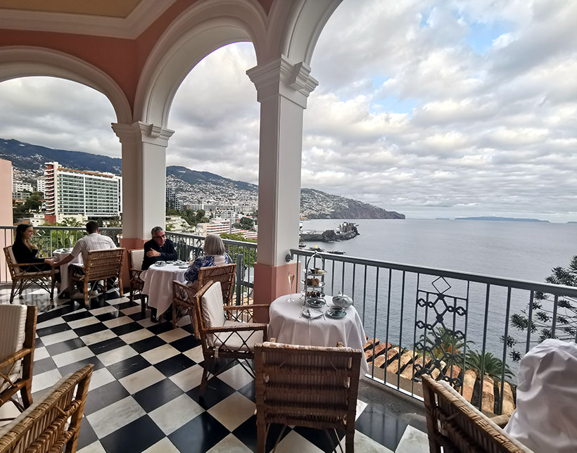 The terrace at Reid's restaurant in Madeira