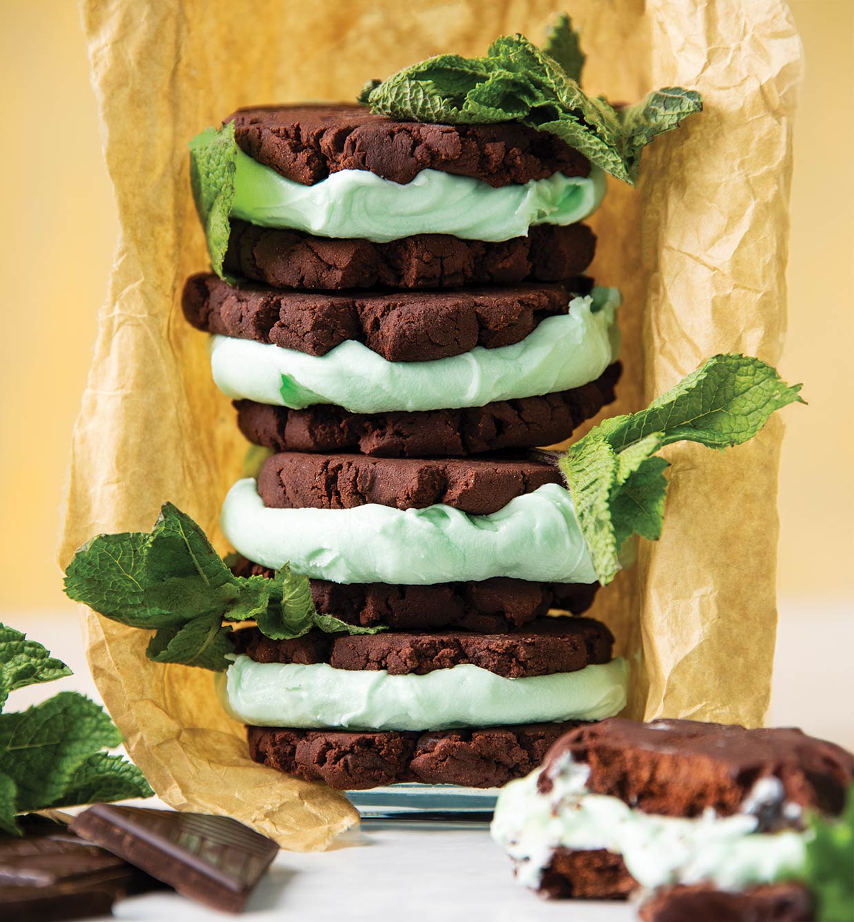 Vegan & Gluten-Free Whoopie Pies with Peppermint Filling