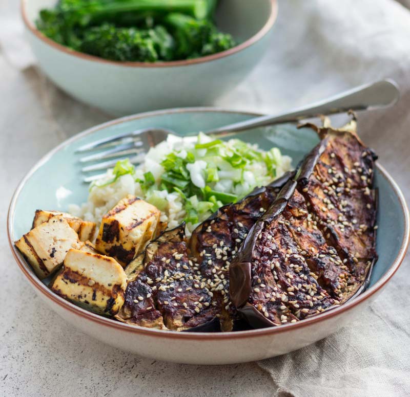 Miso Aubergine with Tofu & Brown Rice