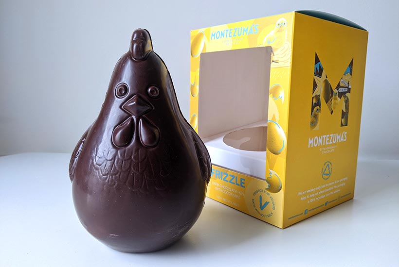 Montezuma*s Frizzle Dark Chocolate Hen with Cocoa Nibs