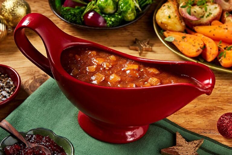 The chunky onion gravy is the perfect pairing for Morrisons' meat-free mains this Christmas. Photo © Morrisons