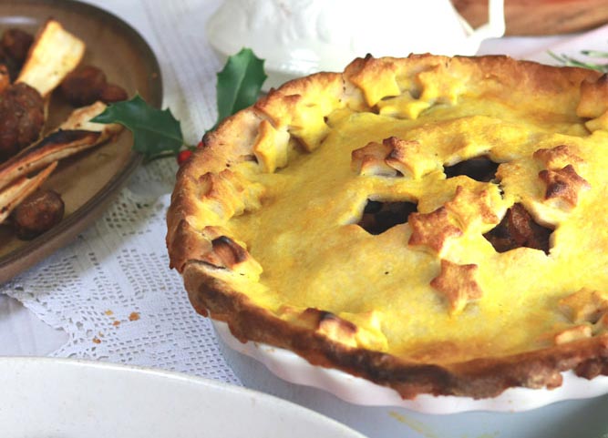  Mushroom Bourguignon Pie