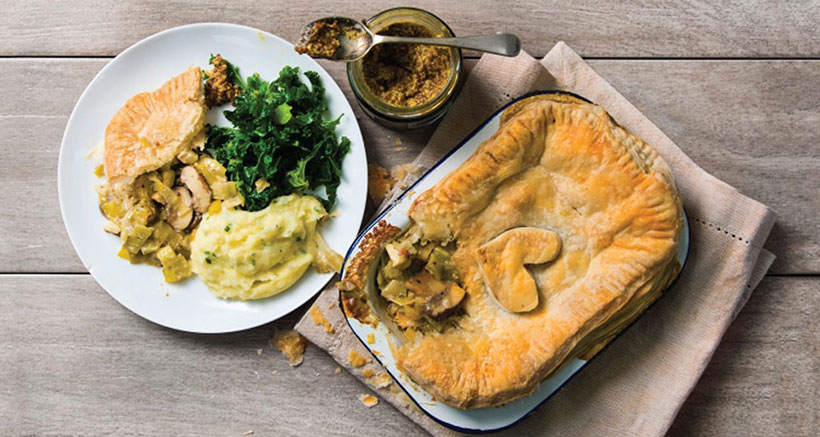 Mushroom, Leek and Smoked Tofu Pot Pie with Chive Mash