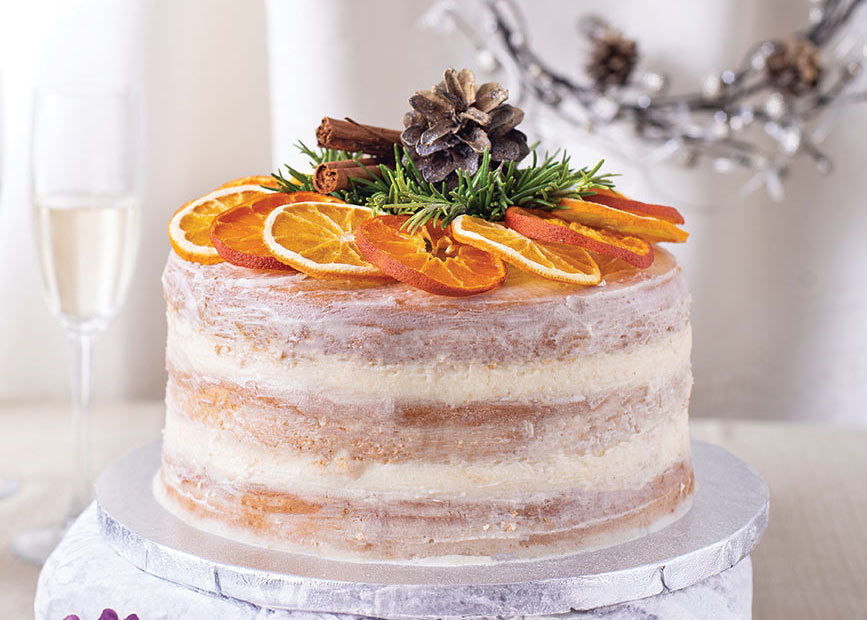 orange and ginger naked vegan cake