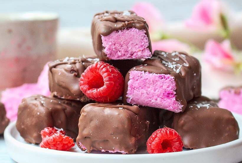 Pink Bounty Bars - healthy vegan desserts