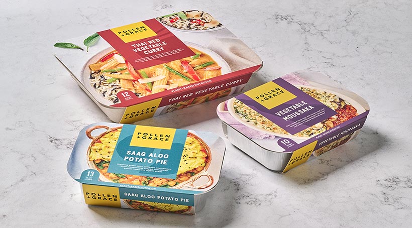  A selection of vegan ready meals from Pollen + Grace - new for Veganuary 2024