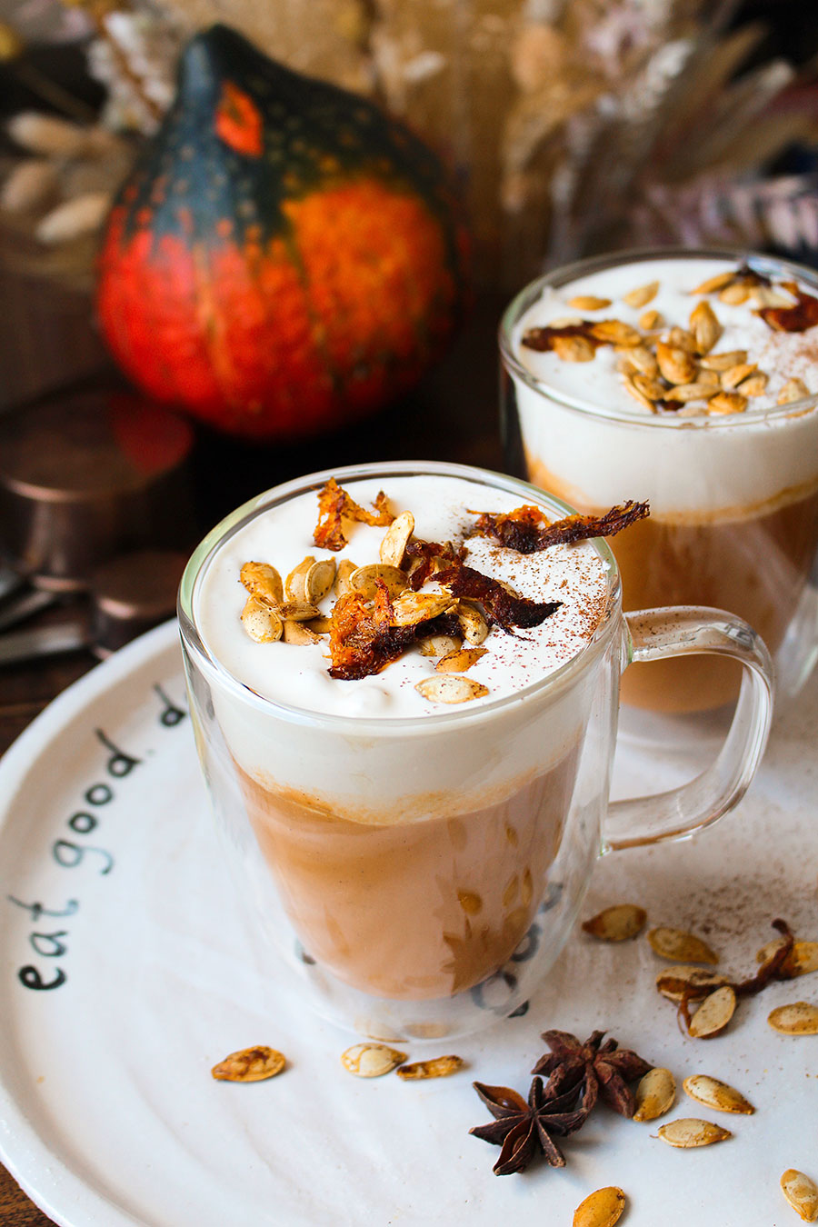 Vegan Pumpkin Spice Latte with Maple Whip Cream Recipe