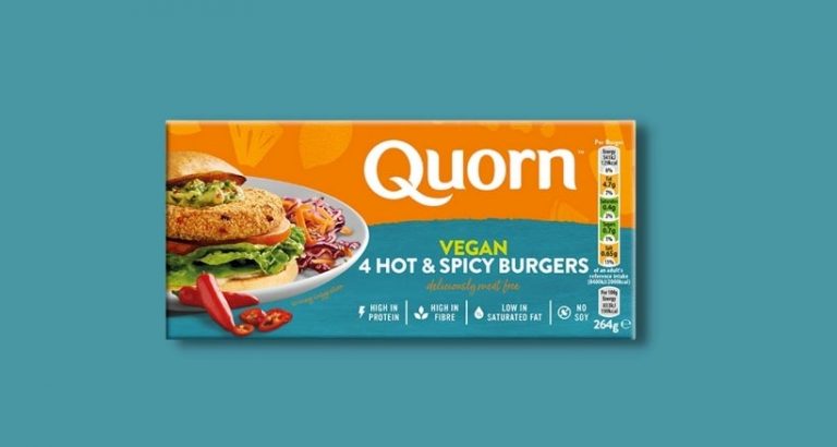 Head to the freezer to pick up a pack of Quorn Vegan Hot and Spicy Burgers which are high in protein and low in fat. Image: Quorn