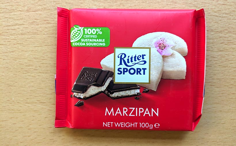 Ritter Sport Marzipan Chocolate Bar