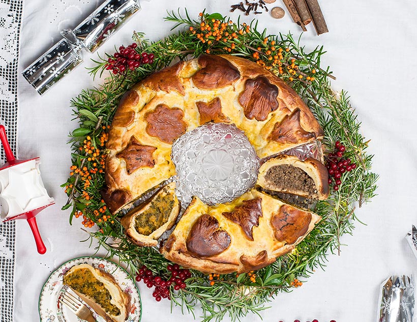 Sage & Onion Sausage with Kale Colcannon Savoury Wreath