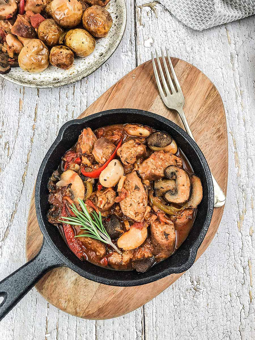 Vegan Smoky Sausage & White Bean Casserole Recipe